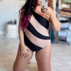 Sheer Panel Swimsuit